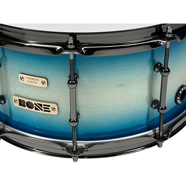 BONE Drums TRUE Carbon Fiber Hybrid Snare Drum with Black Nickel Hardware 14 x 8.5 in. Ocean Blue Burst