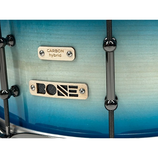 BONE Drums TRUE Carbon Fiber Hybrid Snare Drum with Black Nickel Hardware 14 x 8.5 in. Ocean Blue Burst