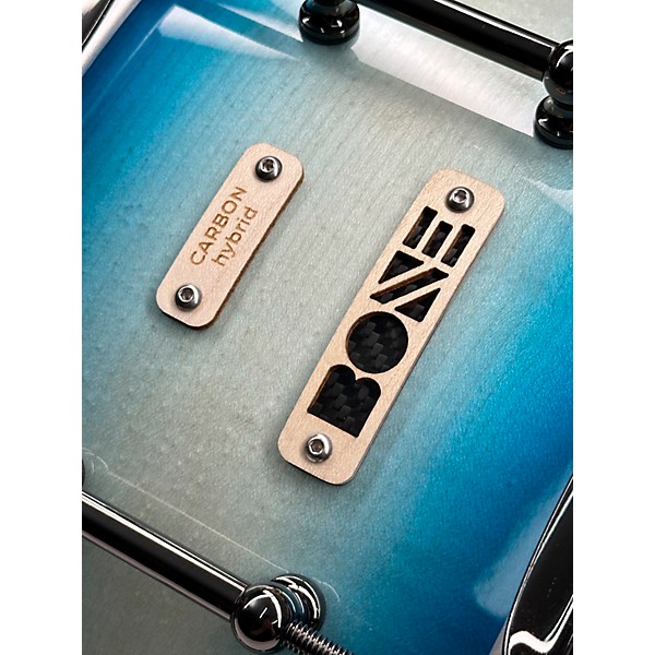 BONE Drums TRUE Carbon Fiber Hybrid Snare Drum with Black Nickel Hardware 14 x 8.5 in. Ocean Blue Burst