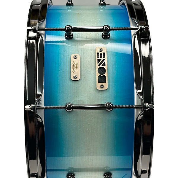 BONE Drums TRUE Carbon Fiber Hybrid Snare Drum with Black Nickel Hardware 14 x 8.5 in. Ocean Blue Burst