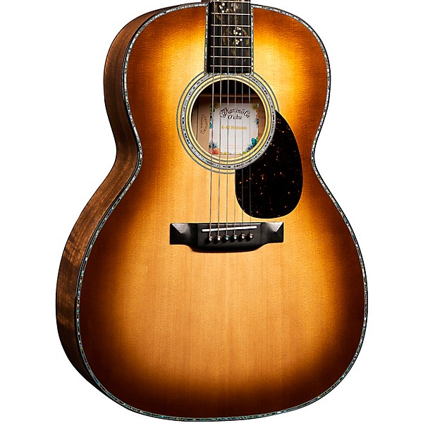 Martin O'ahu K-42 Hibiscus Acoustic Guitar - Dark Toast Burst