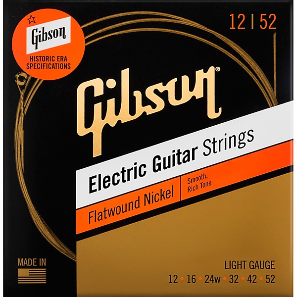 Gibson Flatwound Electric Guitar Strings Light