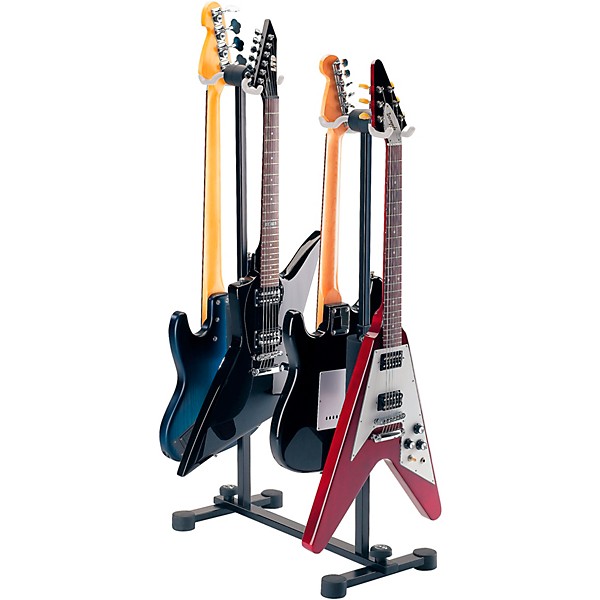 K&M 17605 Roadie 4-Guitar Stand Black