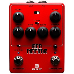Keeley Electronics Red Nectar Overdrive and Compressor Dual Effects Pedal Red