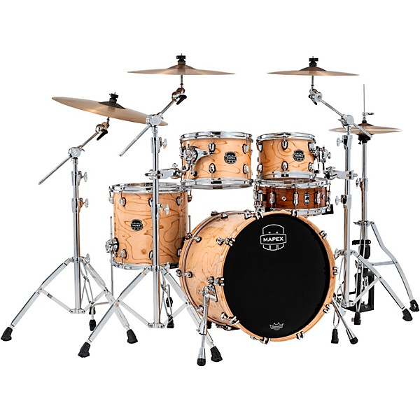 Mapex Saturn VI Fusion 4-Piece Shell Pack with 20" Bass Drum Exotic Natural Burl