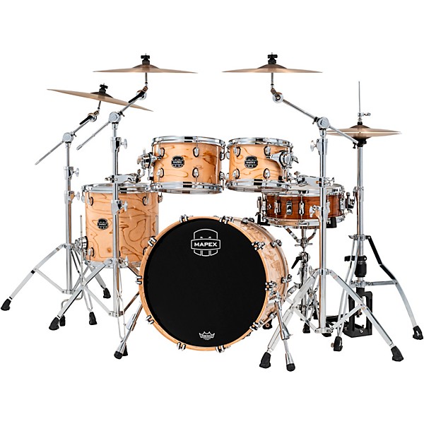 Mapex Saturn VI Fusion 4-Piece Shell Pack with 20" Bass Drum Exotic Natural Burl
