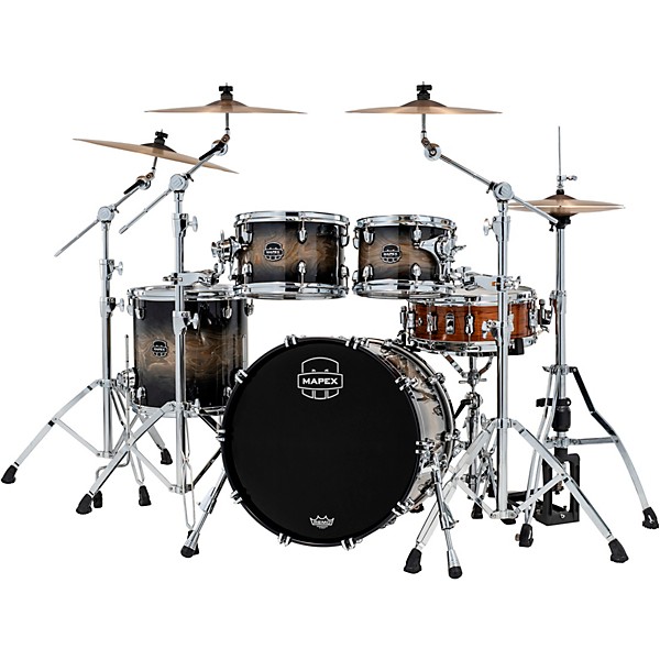 Mapex Saturn VI Fusion 4-Piece Shell Pack with 20" Bass Drum Black Ink Burst
