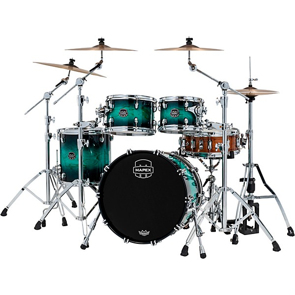 Mapex Saturn VI Fusion 4-Piece Shell Pack with 20" Bass Drum Marine Teal Burst