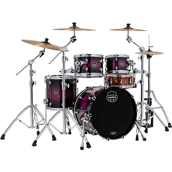 Mapex Saturn VI Fusion 4-Piece Shell Pack with 20" Bass Drum Royal Purple Burst
