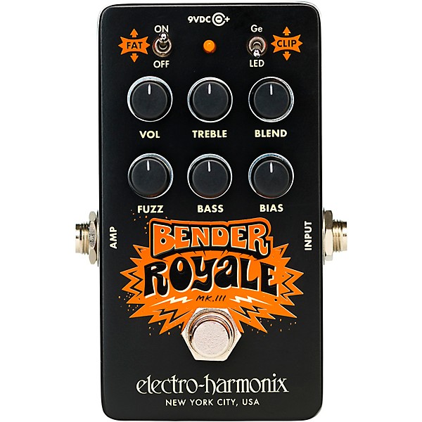Electro-Harmonix Bender Royale Germanium Fuzz Effects Pedal - Black