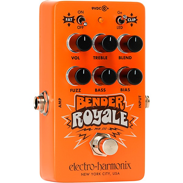 Electro-Harmonix Bender Royale Germanium Fuzz Effects Pedal - Orange