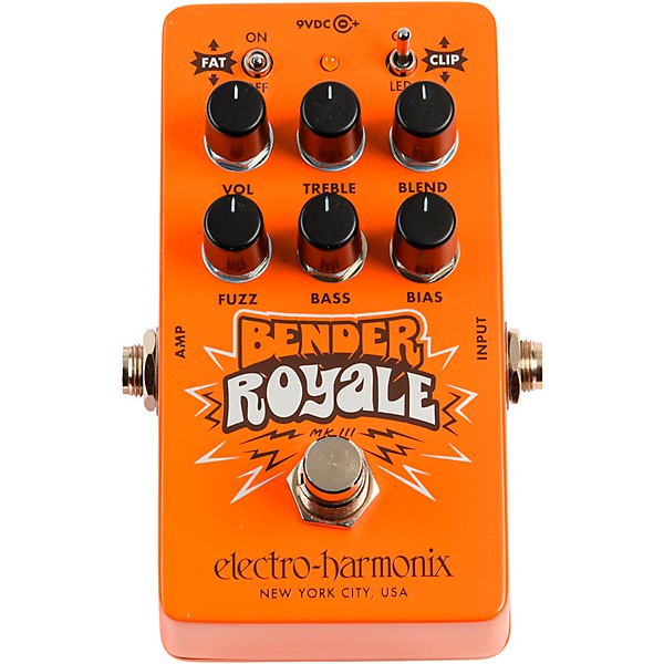 Electro-Harmonix Bender Royale Germanium Fuzz Effects Pedal - Orange