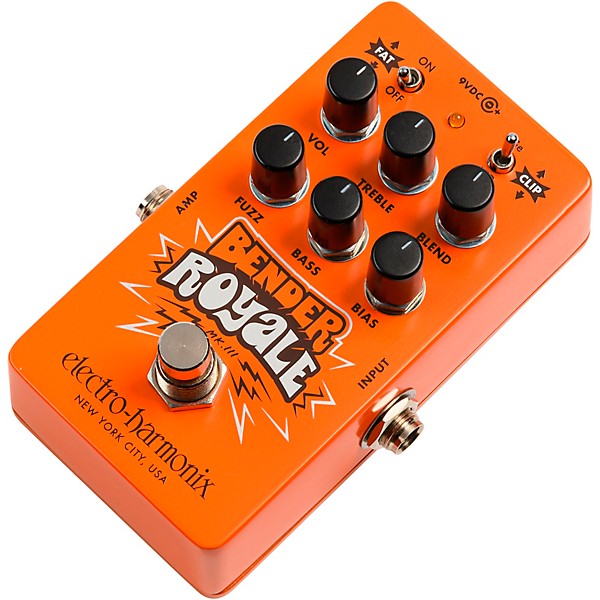 Electro-Harmonix Bender Royale Germanium Fuzz Effects Pedal - Orange