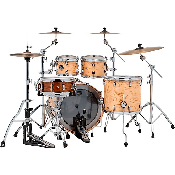 Mapex Saturn VI Rock 4-Piece Shell Pack With 22" Bass Drum Exotic Natural Burl