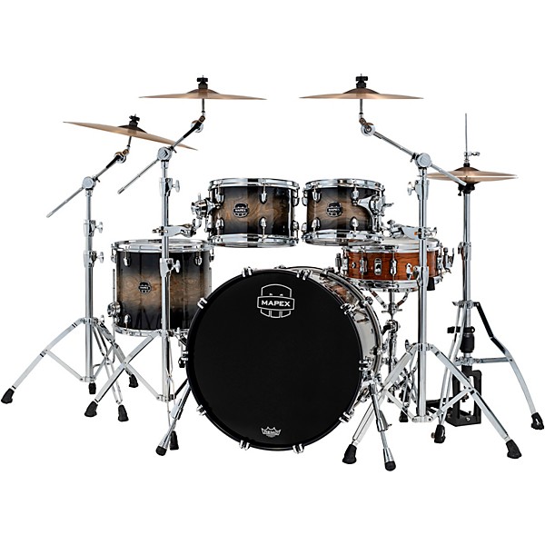Mapex Saturn VI Rock 4-Piece Shell Pack With 22" Bass Drum Black Ink Burst