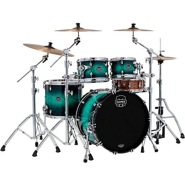 Mapex Saturn VI Rock 4-Piece Shell Pack With 22" Bass Drum Marine Teal Burst