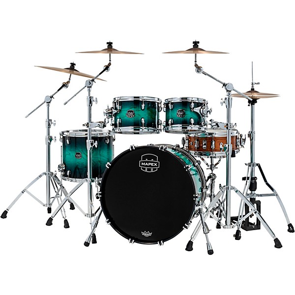 Mapex Saturn VI Rock 4-Piece Shell Pack With 22" Bass Drum Marine Teal Burst