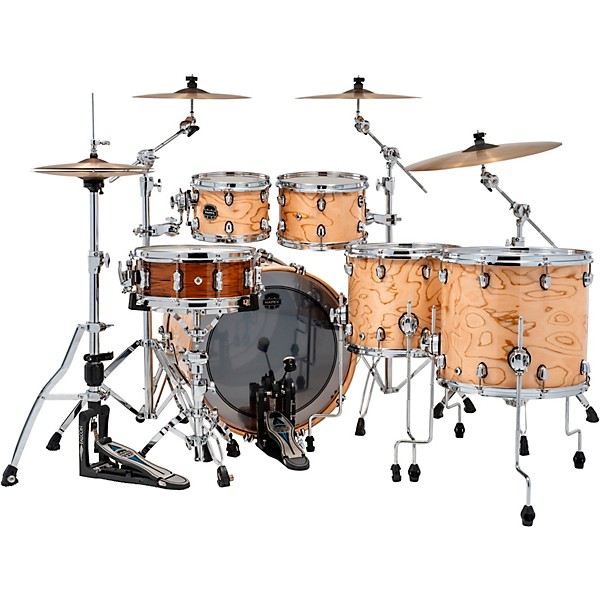 Mapex Saturn VI Studioease 5-Piece Shell Pack with 22" Bass Drum Exotic Natural Burl
