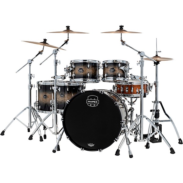 Mapex Saturn VI Studioease 5-Piece Shell Pack with 22" Bass Drum Black Ink Burst
