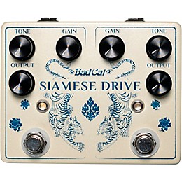 Bad Cat Siamese Drive Dual Harmonic Overdrive Effects Pedal - White