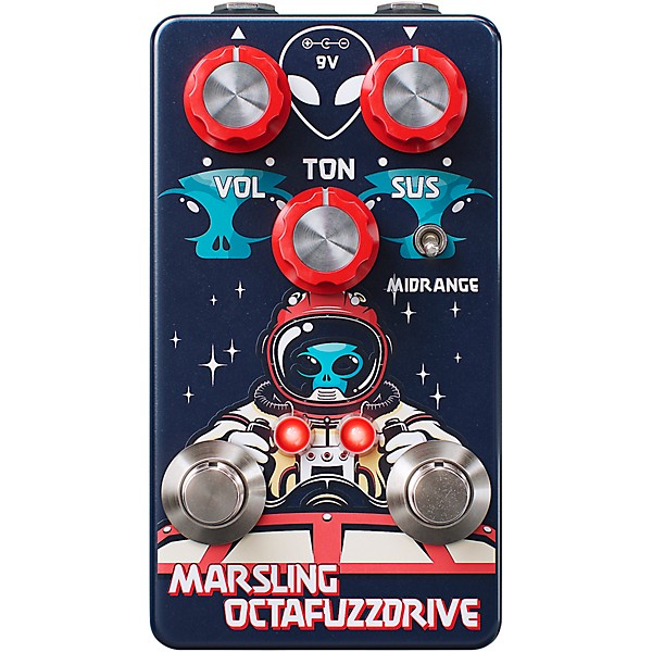 Interstellar Audio Machines Marsling Octafuzzdrive Octave Fuzz Drive Pedal - Blue and Red
