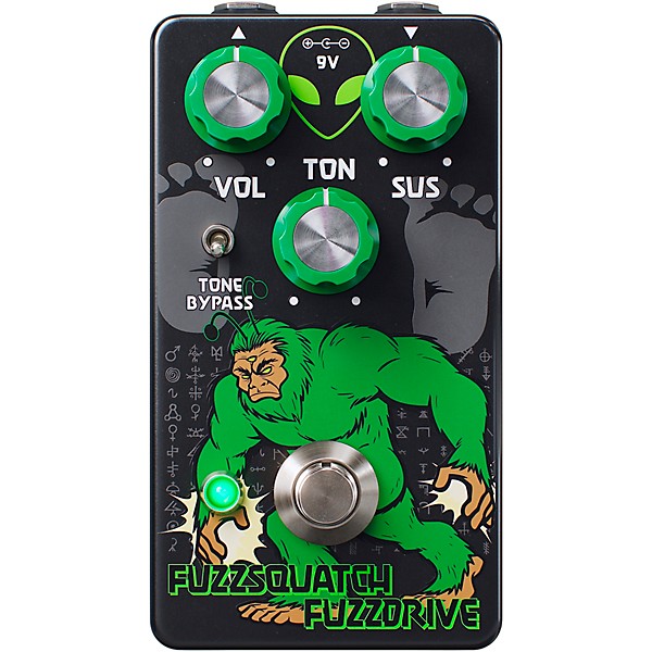 Interstellar Audio Machines Fuzzsquatch Fuzzdrive Op-Amp Fuzz Pedal - Black and Green