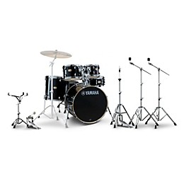 Yamaha Stage Custom Birch 5-Piece Shell Pack With 600 Series Doube-Braced Hardware Pack Raven Black