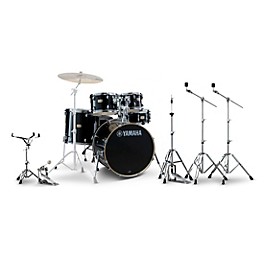 Yamaha Stage Custom Birch 5-Piece Shell Pack With 600 Series Doube-Braced Hardware Pack Raven Black