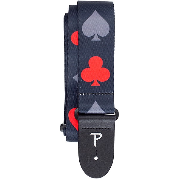 Perri's Playing Cards French Suit Polyester Guitar Strap Black 2 in.