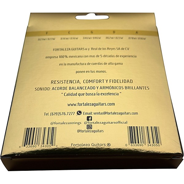 FORTALEZA GUITARS Nickel Ball End Bajo Quinto Strings