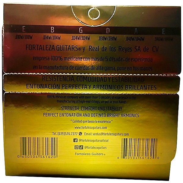 FORTALEZA GUITARS 12 String Phosphor Bronze Acoustic Guitar Strings Extra Light (10-46)