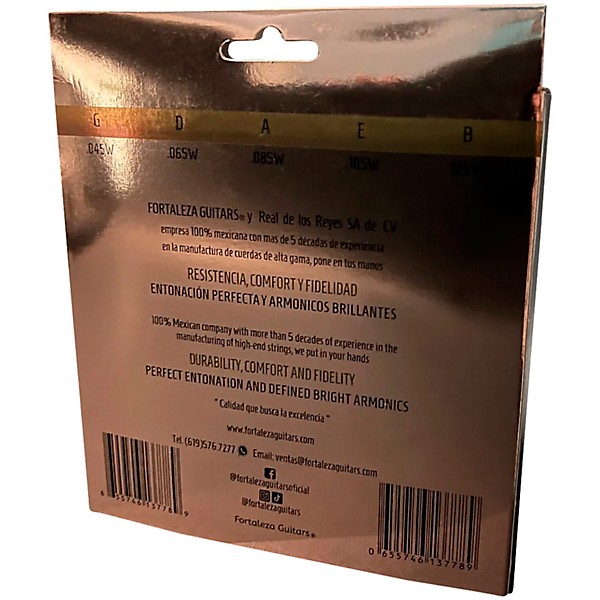 FORTALEZA GUITARS 5 String Nickel Electric Bass Strings 46 - 125