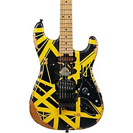 EVH Striped Series Frankenstein Frankie Electric Guitar - Aged Black and Yellow