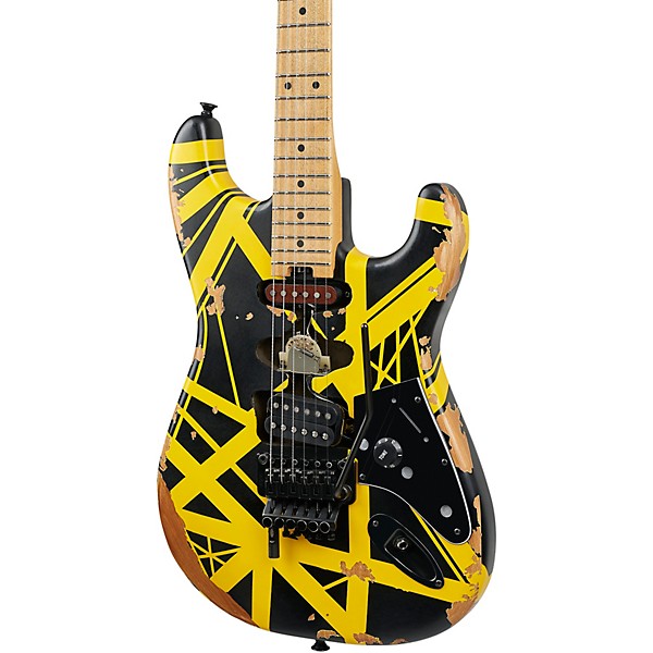 EVH Striped Series Frankenstein Frankie Electric Guitar - Aged Black and Yellow
