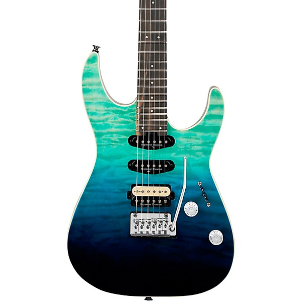 Charvel Pro-Mod Plus Dinky DK24 HSS 2PT QM Electric Guitar - Blue Curacao