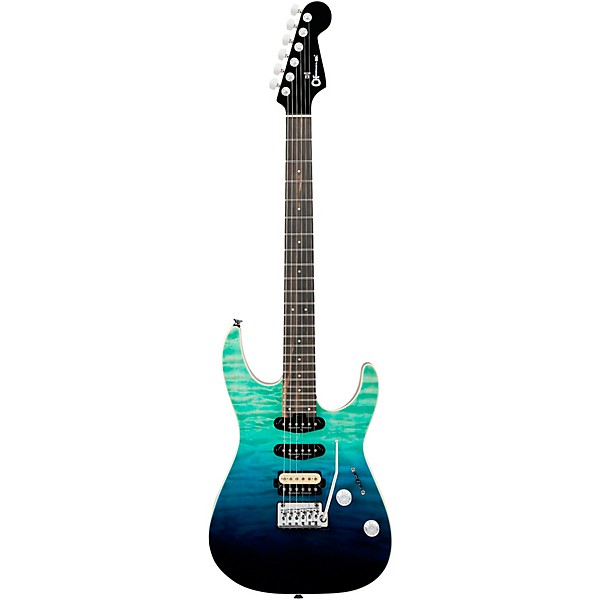 Charvel Pro-Mod Plus Dinky DK24 HSS 2PT QM Electric Guitar - Blue Curacao