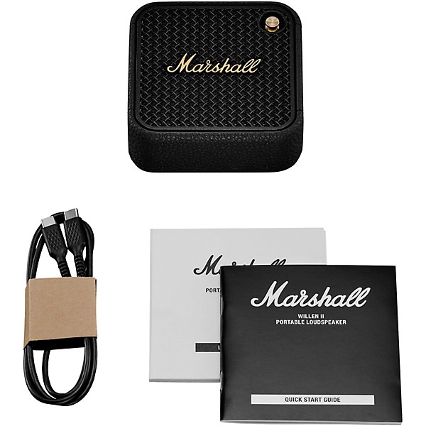 Marshall Willen II Portable Bluetooth Speaker Black and Brass