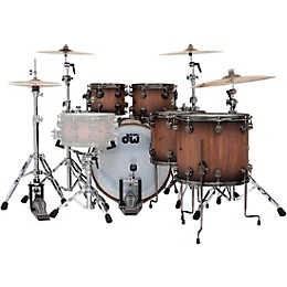 DW Pure Walnut 5-Piece Drum Shell Pack - Satin Quick Ebony Burst