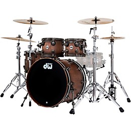 DW Pure Walnut 5-Piece Drum Shell Pack - Satin Quick Ebony Burst