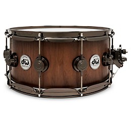 DW Pure Walnut Snare Drum - 14 x 6.5 in. Satin Quick Ebony Burst