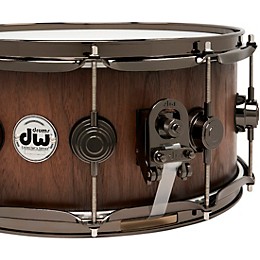 DW Pure Walnut Snare Drum - 14 x 6.5 in. Satin Quick Ebony Burst