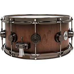 DW Pure Walnut Snare Drum - 14 x 6.5 in. Satin Quick Ebony Burst