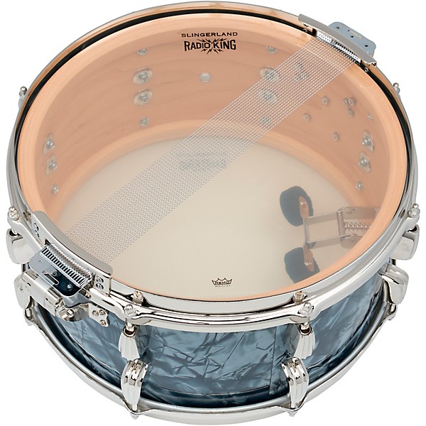 Slingerland Radio King Solid Maple Snare Drum - 14 x 7 in. Black Diamond Pearl Finish Ply