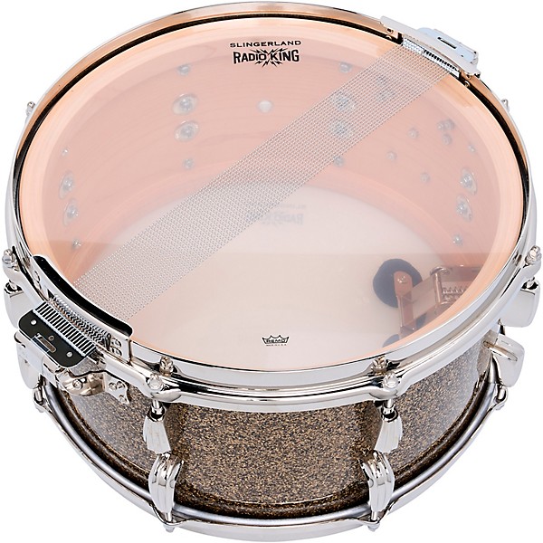 Slingerland Radio King Solid Maple Snare Drum - 14 x 7 in. Gold Glass Finish Ply