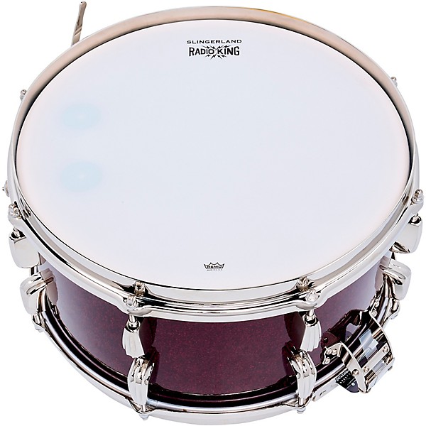 Slingerland Radio King Solid Maple Snare Drum - 14 x 7 in. Maroon Glass Finish Ply
