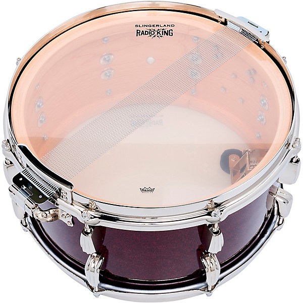 Slingerland Radio King Solid Maple Snare Drum - 14 x 7 in. Maroon Glass Finish Ply