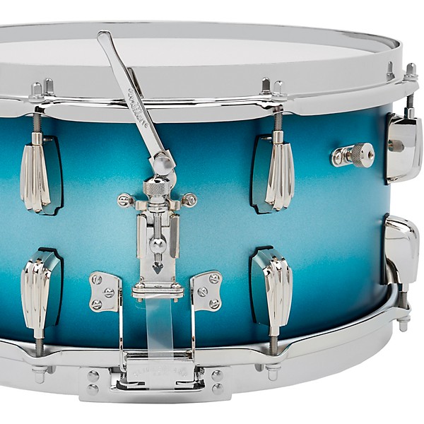 Slingerland Radio King Solid Maple Snare Drum - 14 x 7 in. Blue & Silver Lacquer