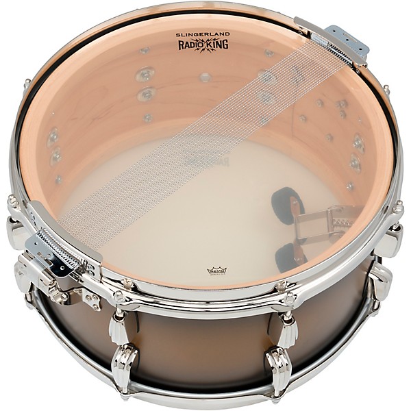 Slingerland Radio King Solid Maple Snare Drum - 14 x 7 in. Black & Gold Lacquer