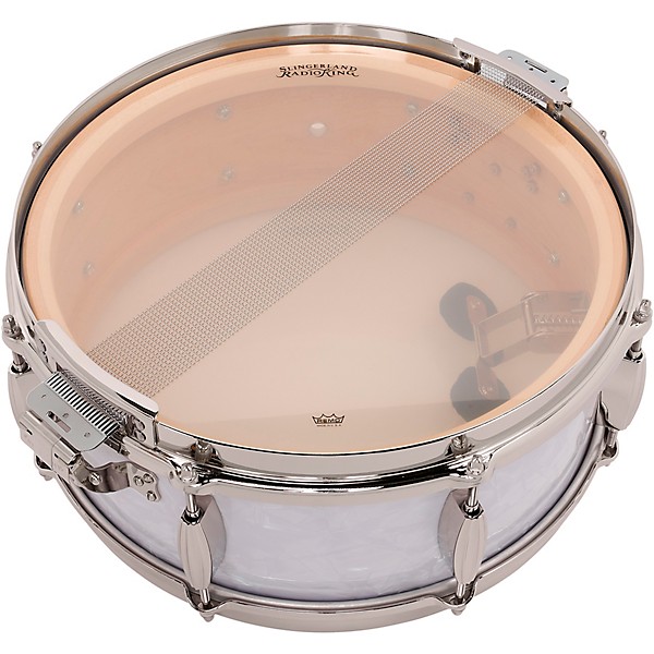 Slingerland Radio King Solid Maple Snare Drum - 14 x 5.5 in. White Marine Pearl Finish Ply