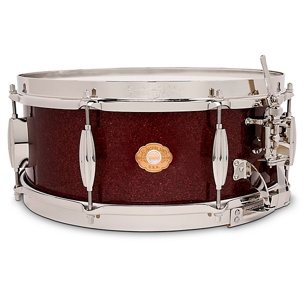 Slingerland Radio King Solid Maple Snare Drum - 14 x 5.5 in. Maroon Glass Finish Ply